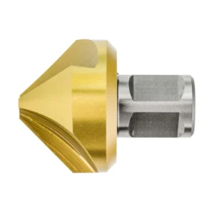Gold and silver metal tool attachment for machinery.