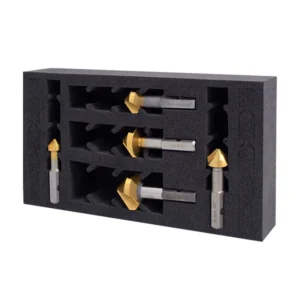 Set of precision cutting tools in protective foam