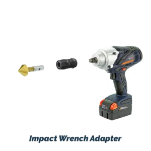 Cordless impact wrench with attachments for versatility.
