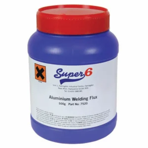 Container of Super6 Aluminium Welding Flux, 500g.