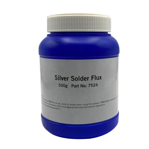 Container of silver solder flux, 500g.