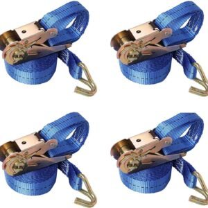 Set of four blue ratchet straps