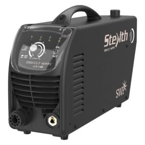 Digital plasma cutter with control panel and handle