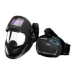 Welding helmet and respiratory protection system.