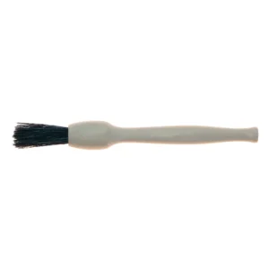 Narrow brush with a long handle.
