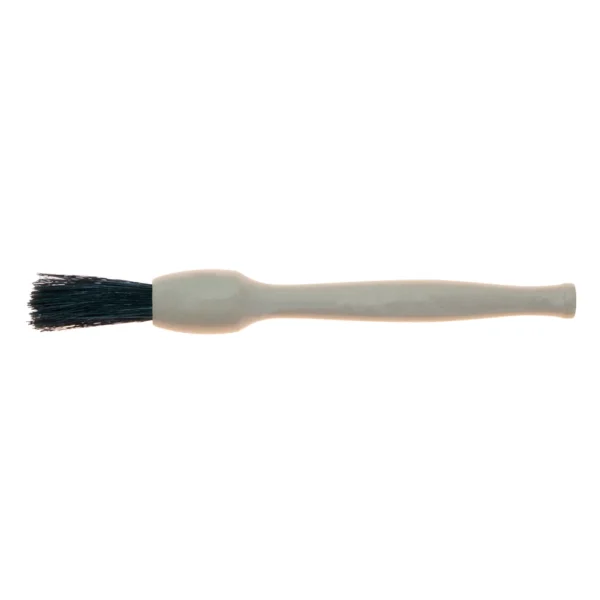 Narrow brush with a long handle.