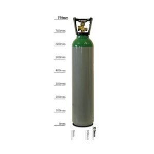 Cylinder with height and diameter measurements displayed.