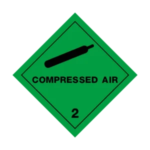 Compressed air safety warning label
