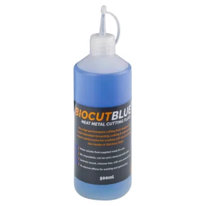 Bottle of Biocut Blue metal cutting fluid