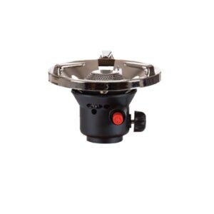 Camping stove with adjustable flame control.