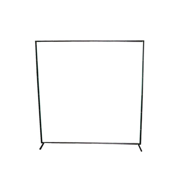 Black backdrop frame for photography use.