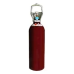 Red gas cylinder for medical or industrial use.