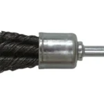 Metal brush attachment for cleaning surfaces.