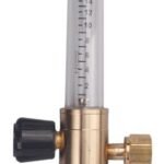 Brass gas flow meter with transparent tube