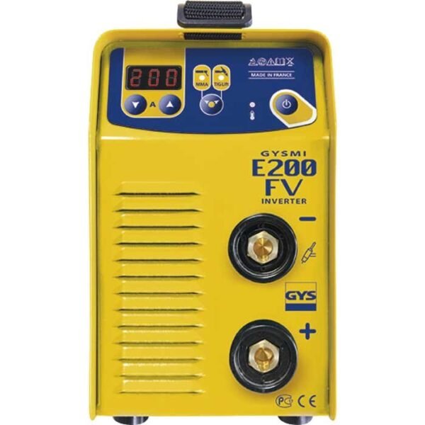 Yellow GYS E200 FV inverter welding machine.