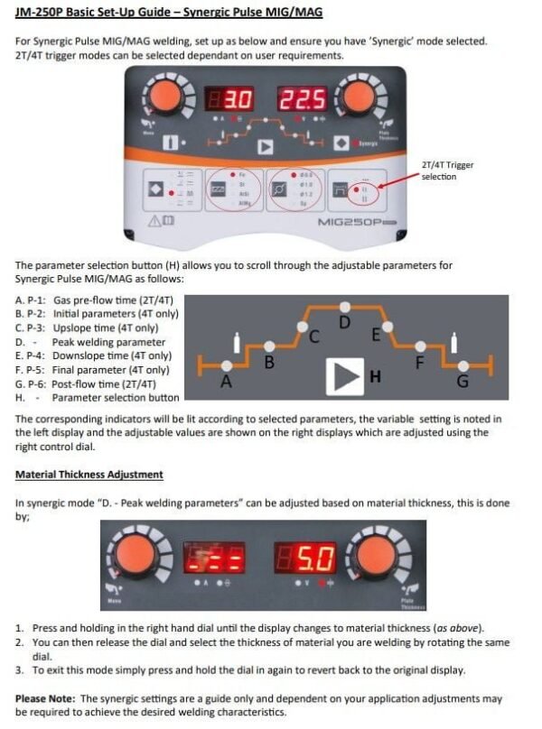 Basic setup guide for Synergic Pulse MIG/MAG