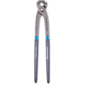 Workzone pliers with blue grips on handles