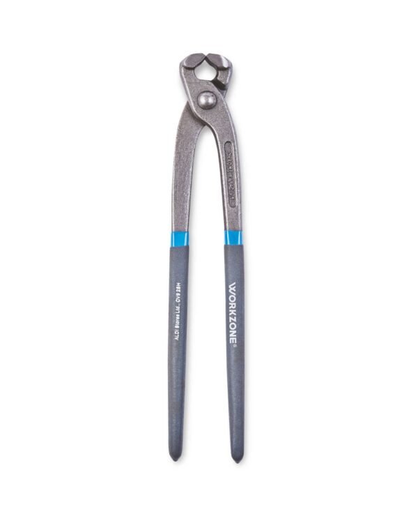 Workzone pliers with blue grips on handles