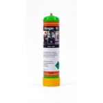 Nitrogen gas cylinder with safety instructions.