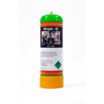 Nitrogen gas cylinder with safety instructions.
