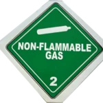 Sign indicating non-flammable gas hazard level