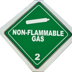 Sign indicating non-flammable gas hazard level