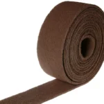 Roll of brown felt ribbon for crafting projects.