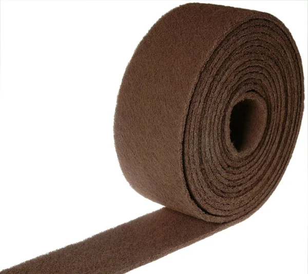 Roll of brown felt ribbon for crafting projects.