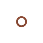 Brown circular rubber ring on white background.