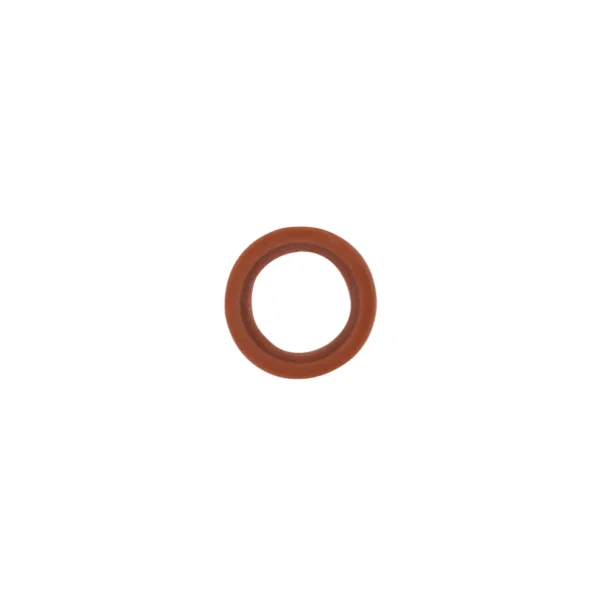 Brown circular rubber ring on white background.