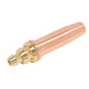 Copper and brass welding torch nozzle part.