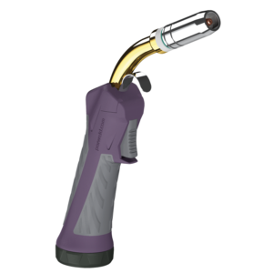 Purple and silver torch for welding tasks