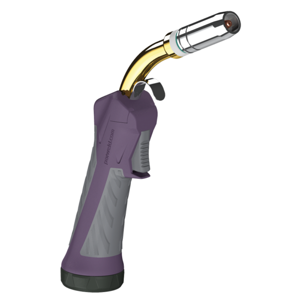 Purple and silver torch for welding tasks