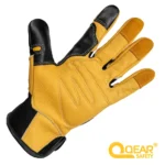 Durable yellow and black safety work glove.