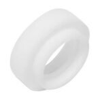 White circular plastic ring or gasket.