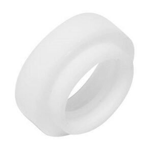 White circular plastic ring or gasket.