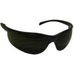 Black safety glasses with dark lenses