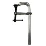 Metal C-clamp tool for woodworking and metalworking.