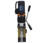 Industrial drilling machine with safety features.