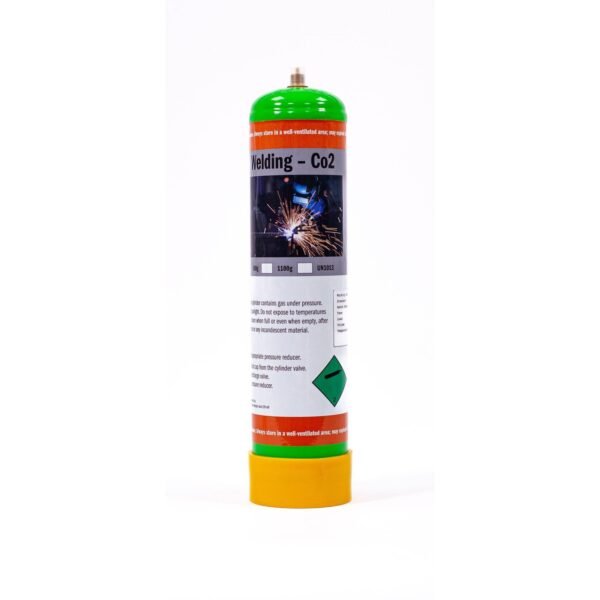 CO2 welding gas cylinder with safety instructions