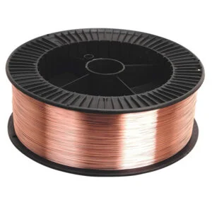 Copper wire on a spool for industrial use