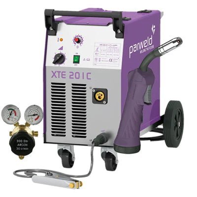 Parweld XTE 201C welding machine with regulator.