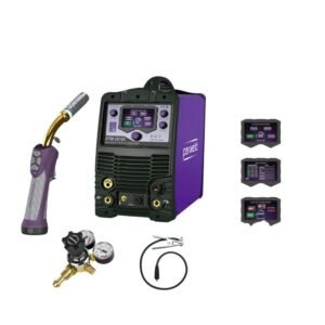 5-in-1 multi-process welding machine with accessories.