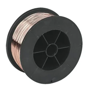 Copper wire spool for electrical projects.