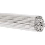 Bundle of silver welding rods for metalwork.