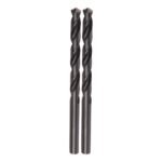 Two metal twist drill bits for woodworking.