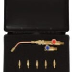 Tool kit with brass fittings and nozzles.