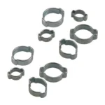 Assorted metal clamps in various sizes