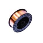 Copper wire spool on a black base.