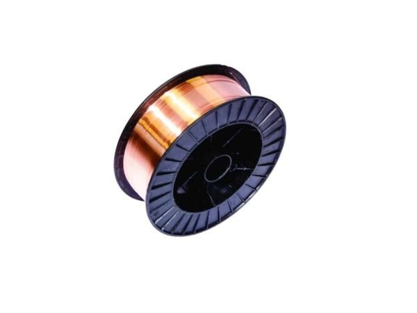 Copper wire spool on a black base.